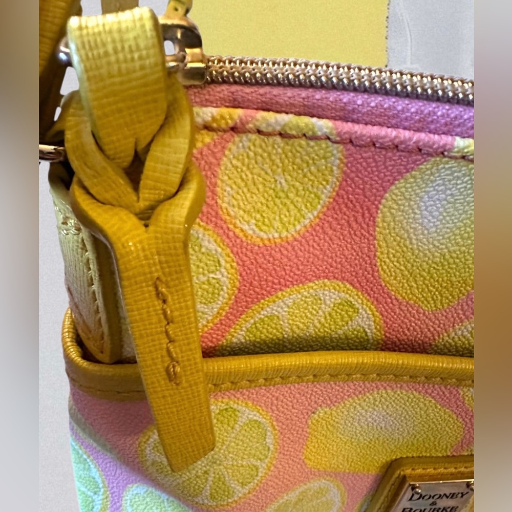 Dooney & Bourke “Citrus Delight” Lemon Print Ginger Pouchette Crossbody Bag - Picture 3 of 15